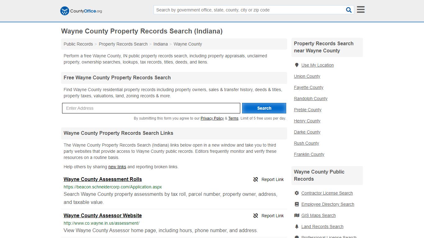 Wayne County Property Records Search (Indiana)